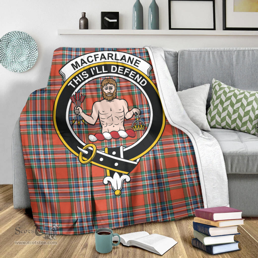 Scottish MacFarlane Ancient Clan Tartan Blanket with Family Crest Tartan Plaid Sherpa Blanket Scottish Plaid Tartan Plaid - ScotsTee - scotstee.com