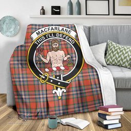 Scottish MacFarlane Ancient Clan Tartan Blanket with Family Crest Tartan Plaid Sherpa Blanket Scottish Plaid Tartan Plaid - ScotsTee - scotstee.com