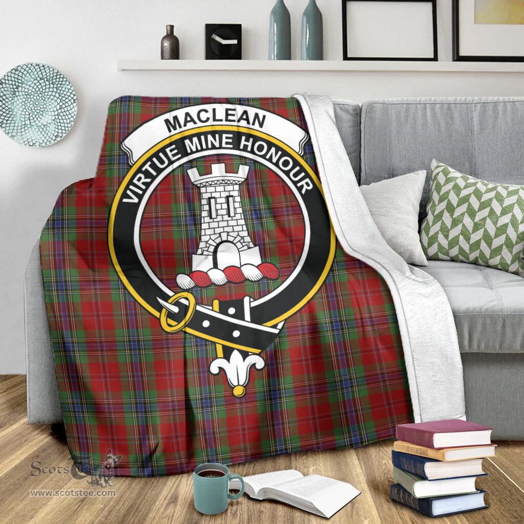 Scottish MacLean of Duart Clan Tartan Blanket with Family Crest Tartan Plaid Sherpa Blanket Scottish Plaid Tartan Plaid - ScotsTee - scotstee.com