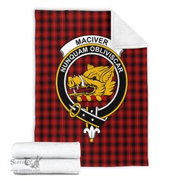 Scottish MacIver Clan Tartan Blanket with Family Crest Tartan Plaid Sherpa Blanket Scottish Plaid Tartan Plaid - ScotsTee - scotstee.com