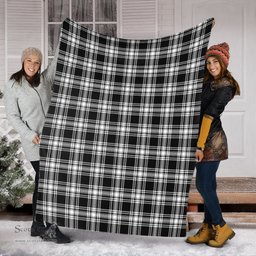 Scottish Menzies Black and White Clan Tartan Blanket Tartan Plaid Sherpa Blanket Scottish Plaid Tartan Plaid - ScotsTee - scotstee.com