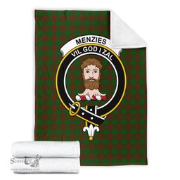 Scottish Menzies Clan Tartan Blanket with Family Crest Tartan Plaid Sherpa Blanket Scottish Plaid Tartan Plaid - ScotsTee - scotstee.com