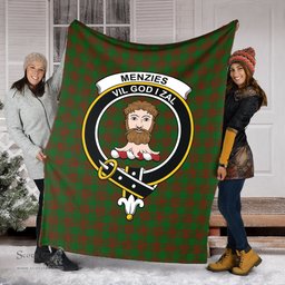 Scottish Menzies Clan Tartan Blanket with Family Crest Tartan Plaid Sherpa Blanket Scottish Plaid Tartan Plaid - ScotsTee - scotstee.com