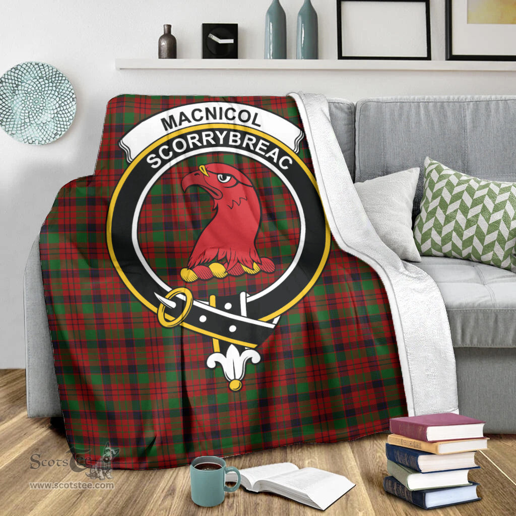 Scottish MacNicol Clan Tartan Blanket with Family Crest Tartan Plaid Sherpa Blanket Scottish Plaid Tartan Plaid - ScotsTee - scotstee.com