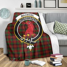 Scottish MacNicol Clan Tartan Blanket with Family Crest Tartan Plaid Sherpa Blanket Scottish Plaid Tartan Plaid - ScotsTee - scotstee.com