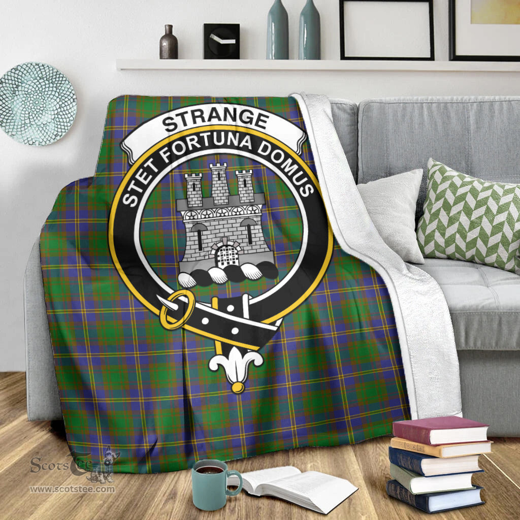 Scottish Strange of Balkaskie Clan Tartan Blanket with Family Crest Tartan Plaid Sherpa Blanket Scottish Plaid Tartan Plaid - ScotsTee - scotstee.com
