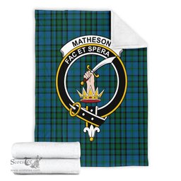 Scottish Matheson Hunting Clan Tartan Blanket with Family Crest Tartan Plaid Sherpa Blanket Scottish Plaid Tartan Plaid - ScotsTee - scotstee.com