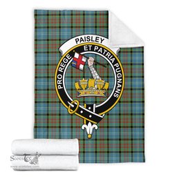 Scottish Paisley Clan Tartan Blanket with Family Crest Tartan Plaid Sherpa Blanket Scottish Plaid Tartan Plaid - ScotsTee - scotstee.com