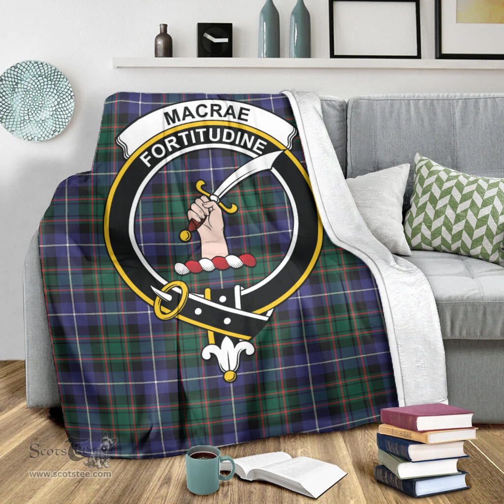 Scottish MacRae Hunting Modern Clan Tartan Blanket with Family Crest Tartan Plaid Sherpa Blanket Scottish Plaid Tartan Plaid - ScotsTee - scotstee.com