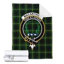 Scottish MacArthur Modern Clan Tartan Blanket with Family Crest Tartan Plaid Sherpa Blanket Scottish Plaid Tartan Plaid - ScotsTee - scotstee.com