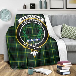 Scottish MacArthur Modern Clan Tartan Blanket with Family Crest Tartan Plaid Sherpa Blanket Scottish Plaid Tartan Plaid - ScotsTee - scotstee.com