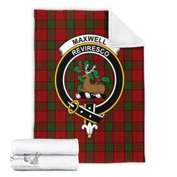 Scottish Maxwell Clan Tartan Blanket with Family Crest Tartan Plaid Sherpa Blanket Scottish Plaid Tartan Plaid - ScotsTee - scotstee.com