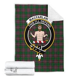 Scottish MacFarlane Hunting Clan Tartan Blanket with Family Crest Tartan Plaid Sherpa Blanket Scottish Plaid Tartan Plaid - ScotsTee - scotstee.com