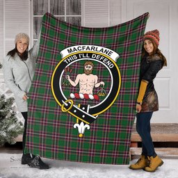 Scottish MacFarlane Hunting Clan Tartan Blanket with Family Crest Tartan Plaid Sherpa Blanket Scottish Plaid Tartan Plaid - ScotsTee - scotstee.com