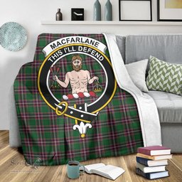 Scottish MacFarlane Hunting Clan Tartan Blanket with Family Crest Tartan Plaid Sherpa Blanket Scottish Plaid Tartan Plaid - ScotsTee - scotstee.com