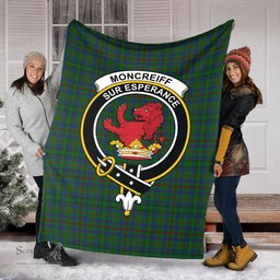 Scottish Moncrieff of Atholl Clan Tartan Blanket with Family Crest Tartan Plaid Sherpa Blanket Scottish Plaid Tartan Plaid - ScotsTee - scotstee.com
