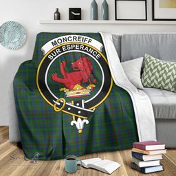 Scottish Moncrieff of Atholl Clan Tartan Blanket with Family Crest Tartan Plaid Sherpa Blanket Scottish Plaid Tartan Plaid - ScotsTee - scotstee.com