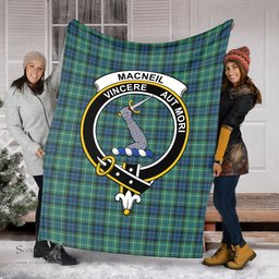 Scottish MacNeil of Colonsay Ancient Clan Tartan Blanket with Family Crest Tartan Plaid Sherpa Blanket Scottish Plaid Tartan Plaid - ScotsTee - scotstee.com