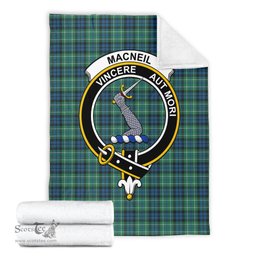 Scottish MacNeil of Colonsay Ancient Clan Tartan Blanket with Family Crest Tartan Plaid Sherpa Blanket Scottish Plaid Tartan Plaid - ScotsTee - scotstee.com