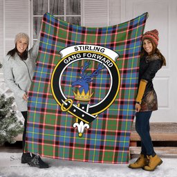 Scottish Stirling Bannockburn Clan Tartan Blanket with Family Crest Tartan Plaid Sherpa Blanket Scottish Plaid Tartan Plaid - ScotsTee - scotstee.com