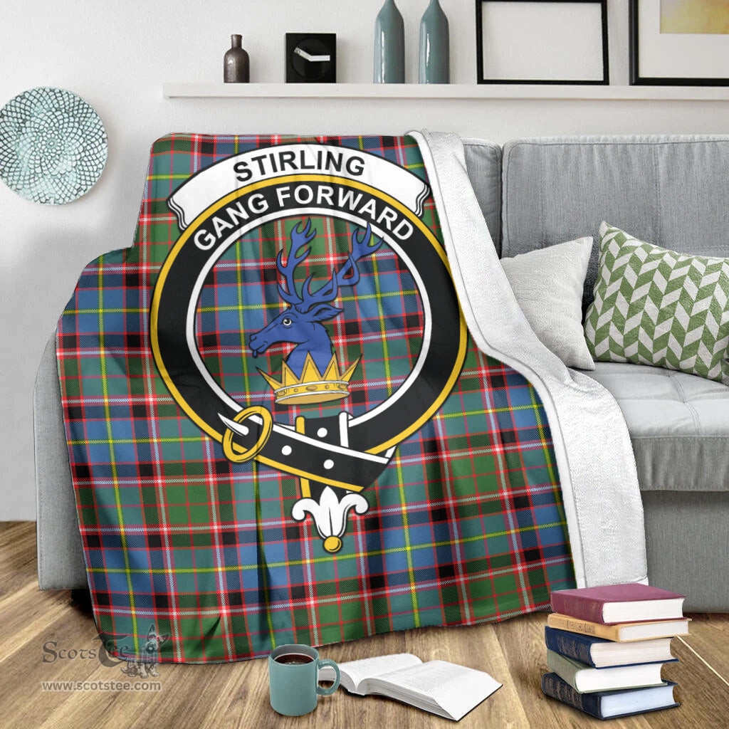 Scottish Stirling Bannockburn Clan Tartan Blanket with Family Crest Tartan Plaid Sherpa Blanket Scottish Plaid Tartan Plaid - ScotsTee - scotstee.com