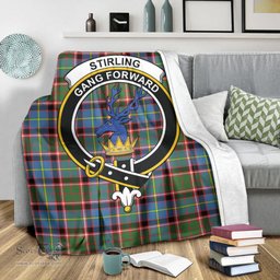 Scottish Stirling Bannockburn Clan Tartan Blanket with Family Crest Tartan Plaid Sherpa Blanket Scottish Plaid Tartan Plaid - ScotsTee - scotstee.com