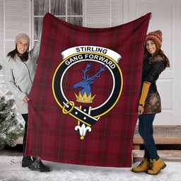 Scottish Stirling of Keir Clan Tartan Blanket with Family Crest Tartan Plaid Sherpa Blanket Scottish Plaid Tartan Plaid - ScotsTee - scotstee.com