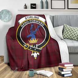 Scottish Stirling of Keir Clan Tartan Blanket with Family Crest Tartan Plaid Sherpa Blanket Scottish Plaid Tartan Plaid - ScotsTee - scotstee.com