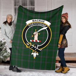 Scottish MacRae Clan Tartan Blanket with Family Crest Tartan Plaid Sherpa Blanket Scottish Plaid Tartan Plaid - ScotsTee - scotstee.com
