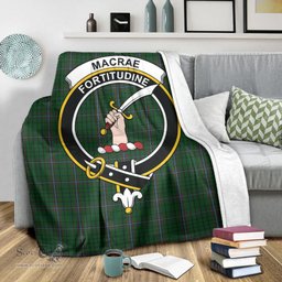 Scottish MacRae Clan Tartan Blanket with Family Crest Tartan Plaid Sherpa Blanket Scottish Plaid Tartan Plaid - ScotsTee - scotstee.com