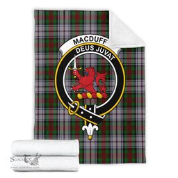 Scottish MacDuff Dress Clan Tartan Blanket with Family Crest Tartan Plaid Sherpa Blanket Scottish Plaid Tartan Plaid - ScotsTee - scotstee.com