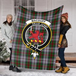 Scottish MacDuff Dress Clan Tartan Blanket with Family Crest Tartan Plaid Sherpa Blanket Scottish Plaid Tartan Plaid - ScotsTee - scotstee.com