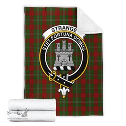 Scottish Strange Clan Tartan Blanket with Family Crest Tartan Plaid Sherpa Blanket Scottish Plaid Tartan Plaid - ScotsTee - scotstee.com