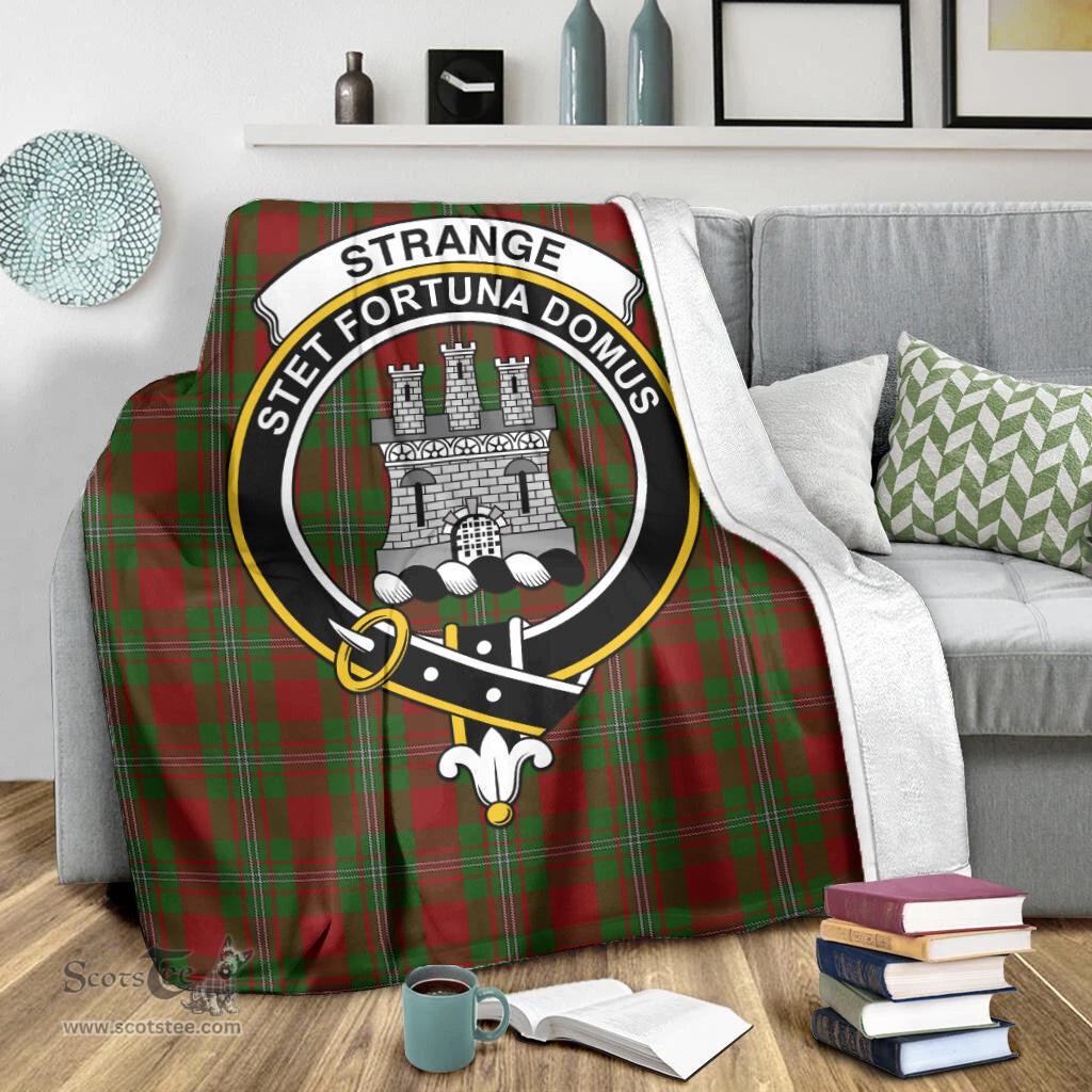 Scottish Strange Clan Tartan Blanket with Family Crest Tartan Plaid Sherpa Blanket Scottish Plaid Tartan Plaid - ScotsTee - scotstee.com