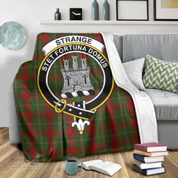 Scottish Strange Clan Tartan Blanket with Family Crest Tartan Plaid Sherpa Blanket Scottish Plaid Tartan Plaid - ScotsTee - scotstee.com