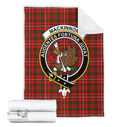 Scottish MacKinnon Modern Clan Tartan Blanket with Family Crest Tartan Plaid Sherpa Blanket Scottish Plaid Tartan Plaid - ScotsTee - scotstee.com