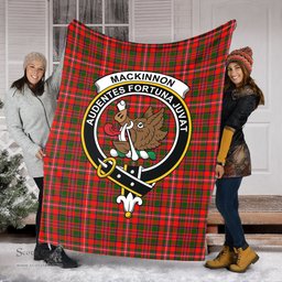 Scottish MacKinnon Modern Clan Tartan Blanket with Family Crest Tartan Plaid Sherpa Blanket Scottish Plaid Tartan Plaid - ScotsTee - scotstee.com
