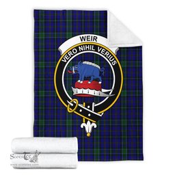 Scottish Weir Clan Tartan Blanket with Family Crest Tartan Plaid Sherpa Blanket Scottish Plaid Tartan Plaid - ScotsTee - scotstee.com