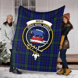 Scottish Weir Clan Tartan Blanket with Family Crest Tartan Plaid Sherpa Blanket Scottish Plaid Tartan Plaid - ScotsTee - scotstee.com