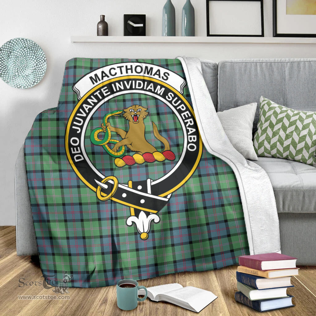 Scottish MacThomas Ancient Clan Tartan Blanket with Family Crest Tartan Plaid Sherpa Blanket Scottish Plaid Tartan Plaid - ScotsTee - scotstee.com