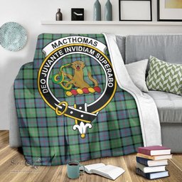 Scottish MacThomas Ancient Clan Tartan Blanket with Family Crest Tartan Plaid Sherpa Blanket Scottish Plaid Tartan Plaid - ScotsTee - scotstee.com