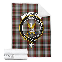 Scottish Stewart Dress Clan Tartan Blanket with Family Crest Tartan Plaid Sherpa Blanket Scottish Plaid Tartan Plaid - ScotsTee - scotstee.com