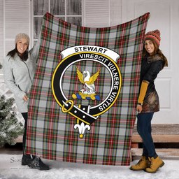 Scottish Stewart Dress Clan Tartan Blanket with Family Crest Tartan Plaid Sherpa Blanket Scottish Plaid Tartan Plaid - ScotsTee - scotstee.com