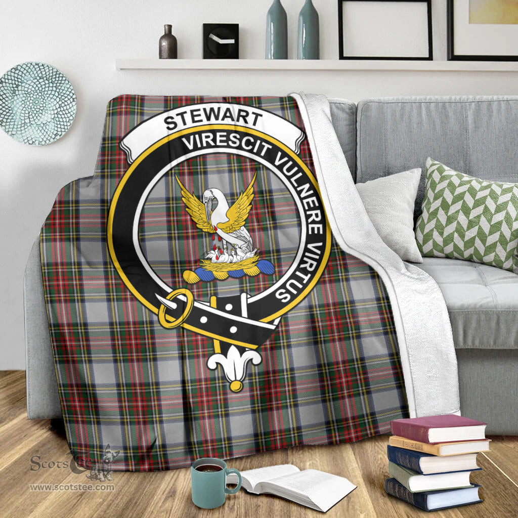 Scottish Stewart Dress Clan Tartan Blanket with Family Crest Tartan Plaid Sherpa Blanket Scottish Plaid Tartan Plaid - ScotsTee - scotstee.com