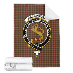 Scottish MacKintosh Hunting Weathered Clan Tartan Blanket with Family Crest Tartan Plaid Sherpa Blanket Scottish Plaid Tartan Plaid - ScotsTee - scotstee.com