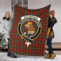 Scottish MacGregor Clan Tartan Blanket with Family Crest Tartan Plaid Sherpa Blanket Scottish Plaid Tartan Plaid - ScotsTee - scotstee.com