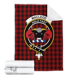 Scottish MacLeod Black and Red Clan Tartan Blanket with Family Crest Tartan Plaid Sherpa Blanket Scottish Plaid Tartan Plaid - ScotsTee - scotstee.com