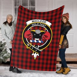 Scottish MacLeod Black and Red Clan Tartan Blanket with Family Crest Tartan Plaid Sherpa Blanket Scottish Plaid Tartan Plaid - ScotsTee - scotstee.com