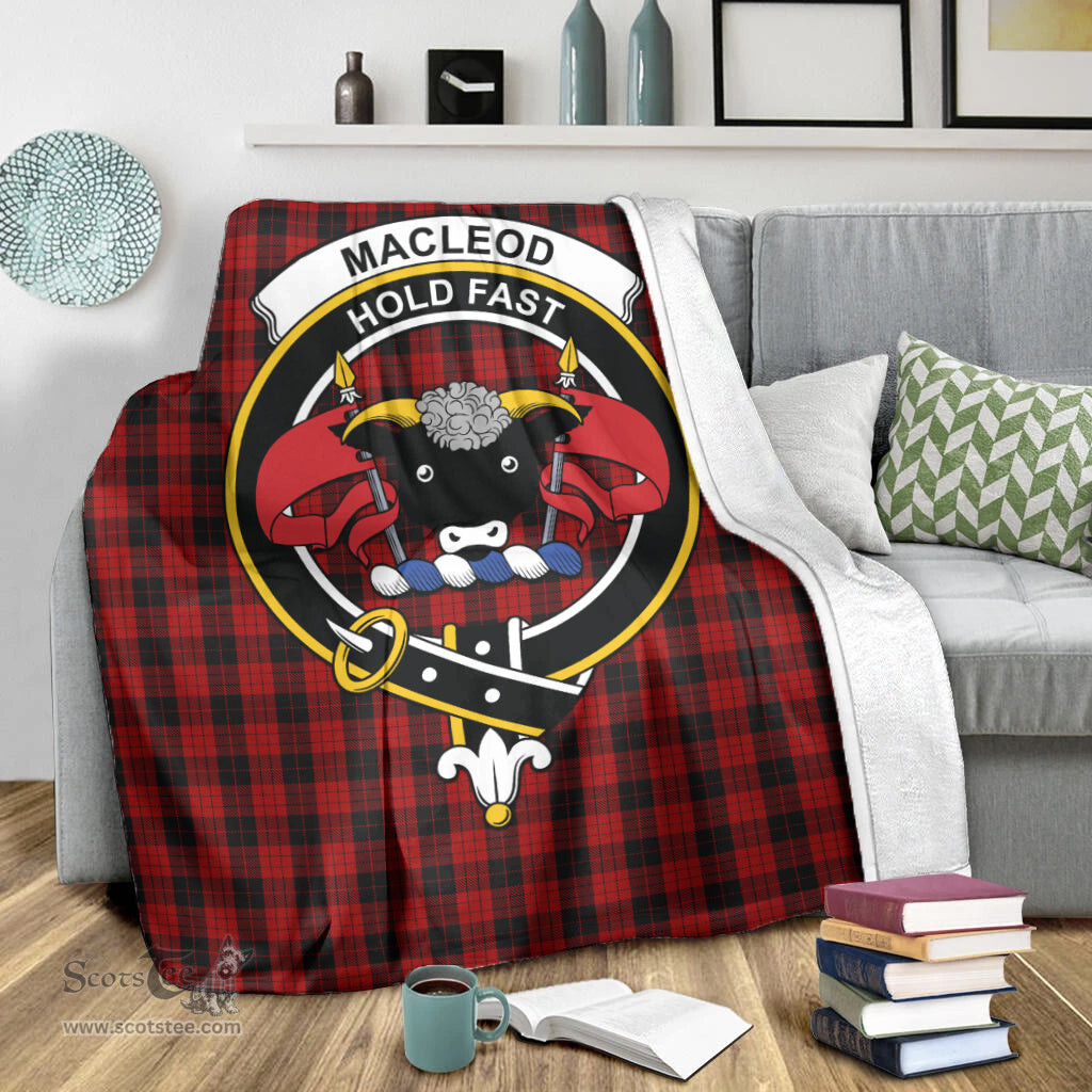Scottish MacLeod Black and Red Clan Tartan Blanket with Family Crest Tartan Plaid Sherpa Blanket Scottish Plaid Tartan Plaid - ScotsTee - scotstee.com