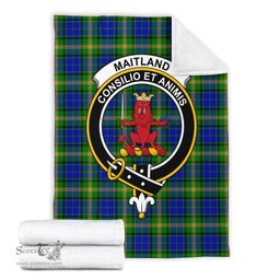Scottish Maitland Clan Tartan Blanket with Family Crest Tartan Plaid Sherpa Blanket Scottish Plaid Tartan Plaid - ScotsTee - scotstee.com